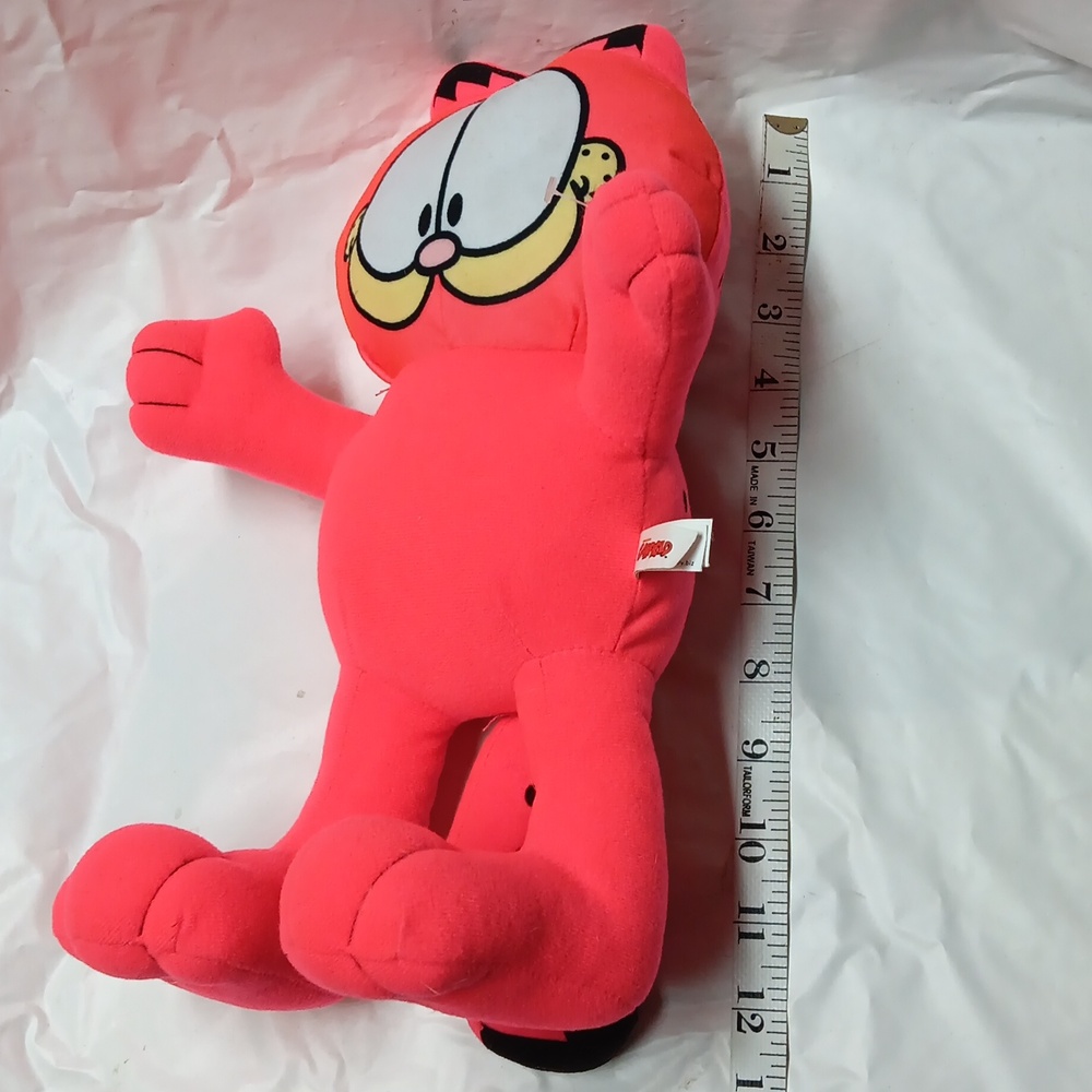 Toy Factory Nickelodeon Neon Red Cartoon Cat Plush Toy Preowned - Picture 8 of 8